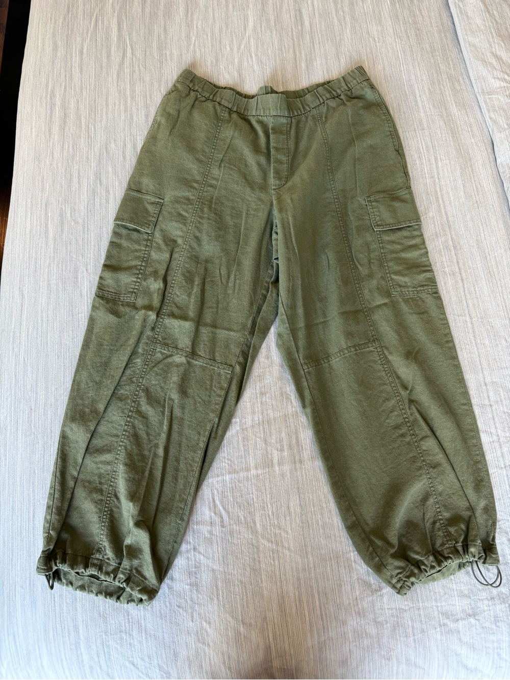 Gap Olive Green Pull-On Cargo Parachute Pants